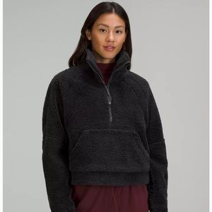 NWT LULULEMON - SCUBA OVERSIZED SHERPA 1/2 ZIP - BLACK